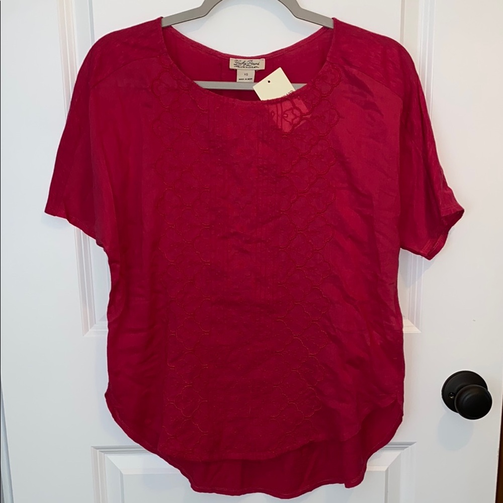Lucky Brand Stylish Indian bright Red/Pink Women's Top